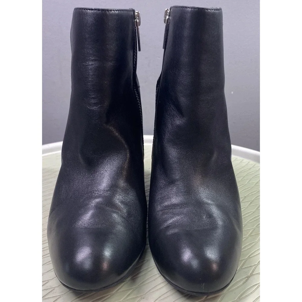 Michael Kors Bromley Women's Leather Ankle Bootie Wedges Black Boots‎ Sz. 8.5 M